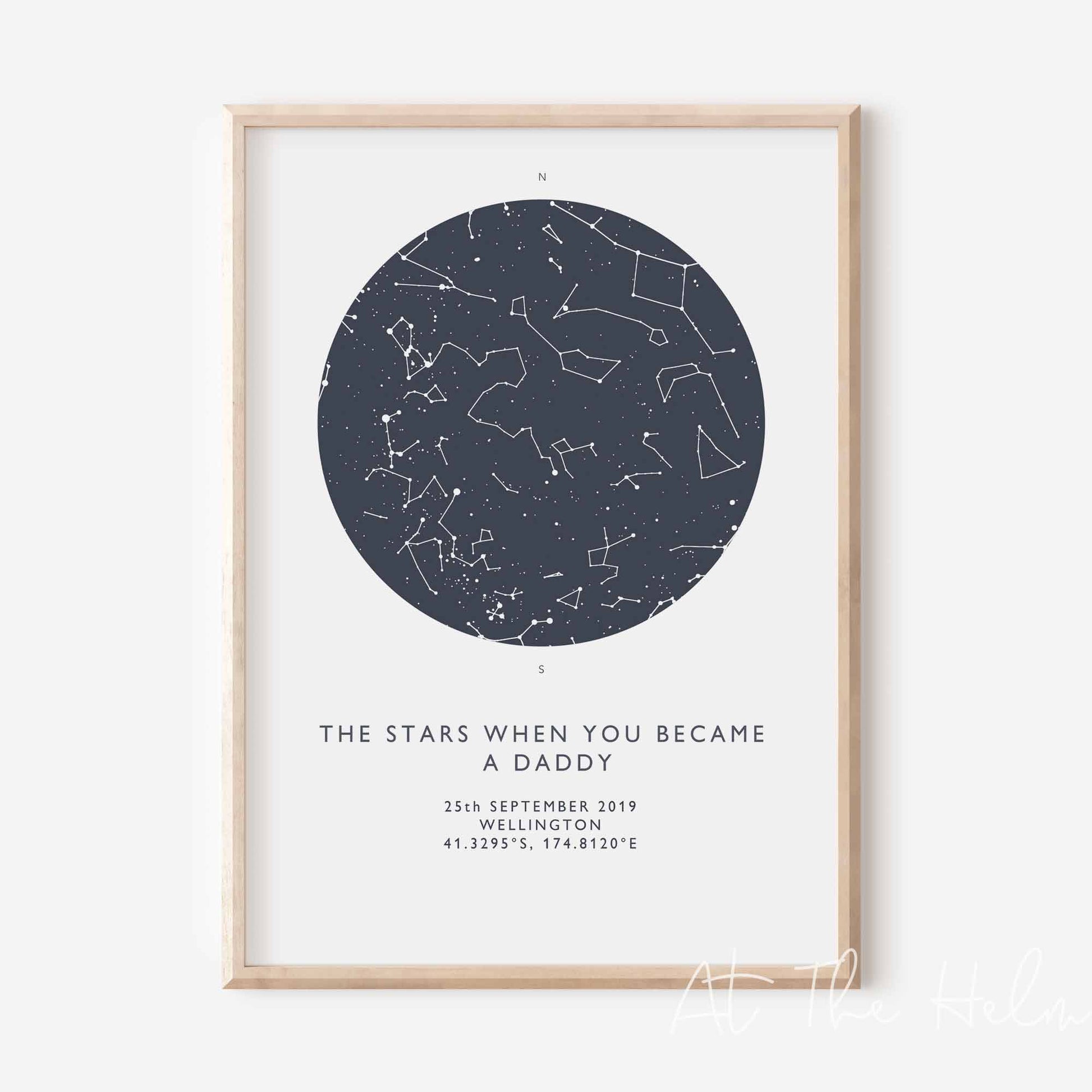 Father's Star Map Print - At The Helm