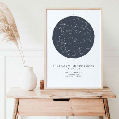 Father's Star Map Print - At The Helm