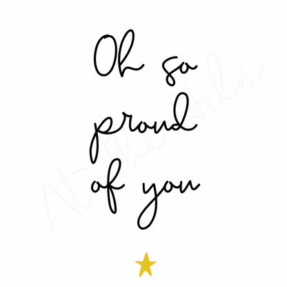 Printable "Oh So Proud" Greeting Card - Instant Digital Download