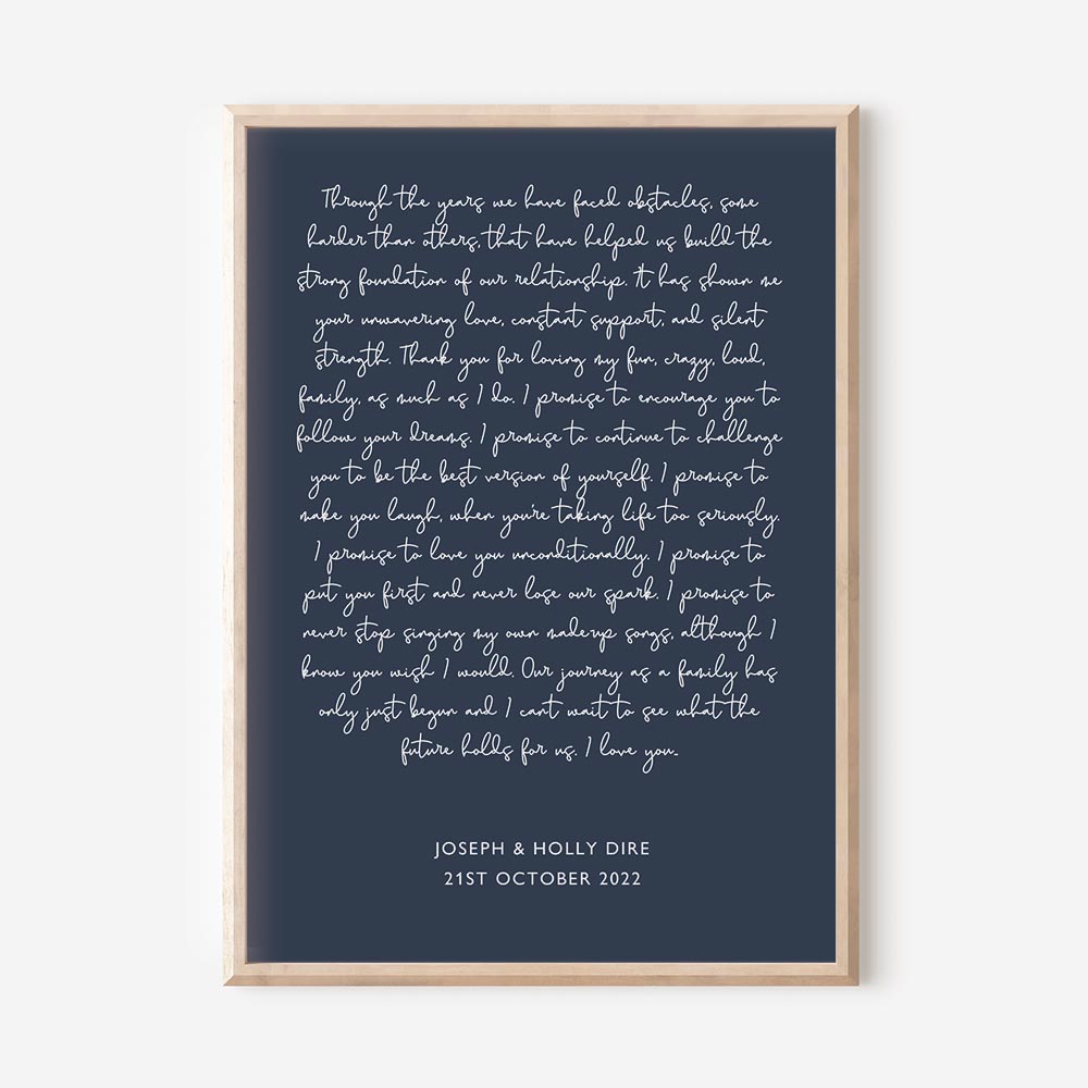 Custom Wedding Vows Print