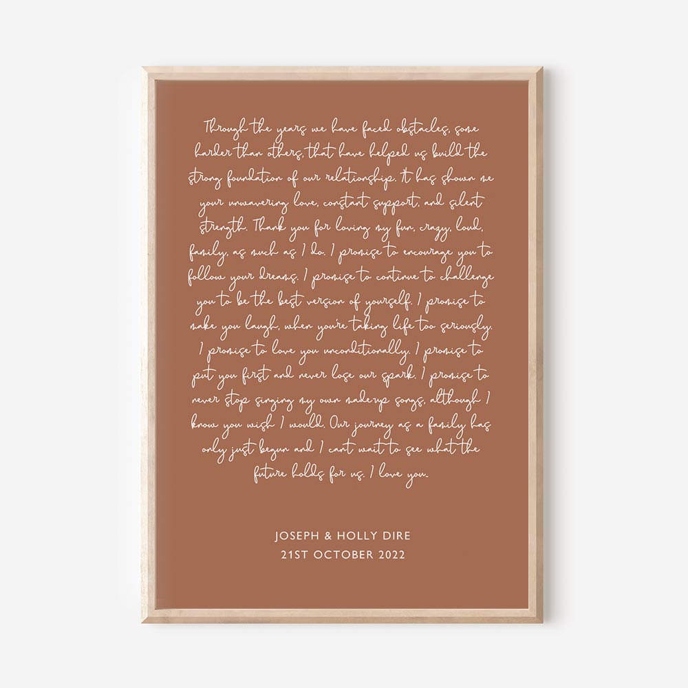 Custom Wedding Vows Print