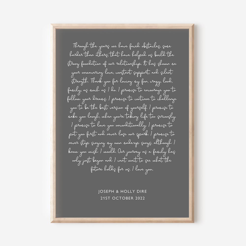 Custom Wedding Vows Print