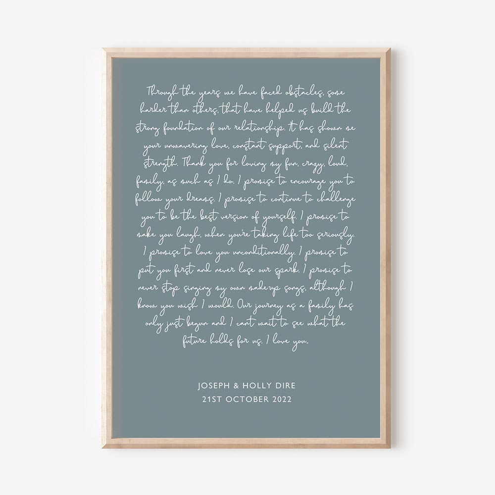 Custom Wedding Vows Print