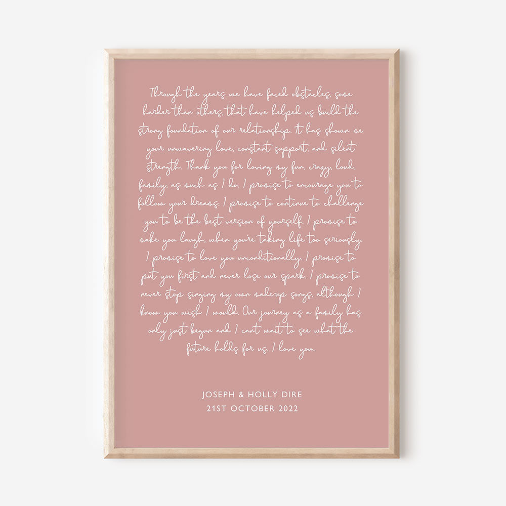 Custom Wedding Vows Print