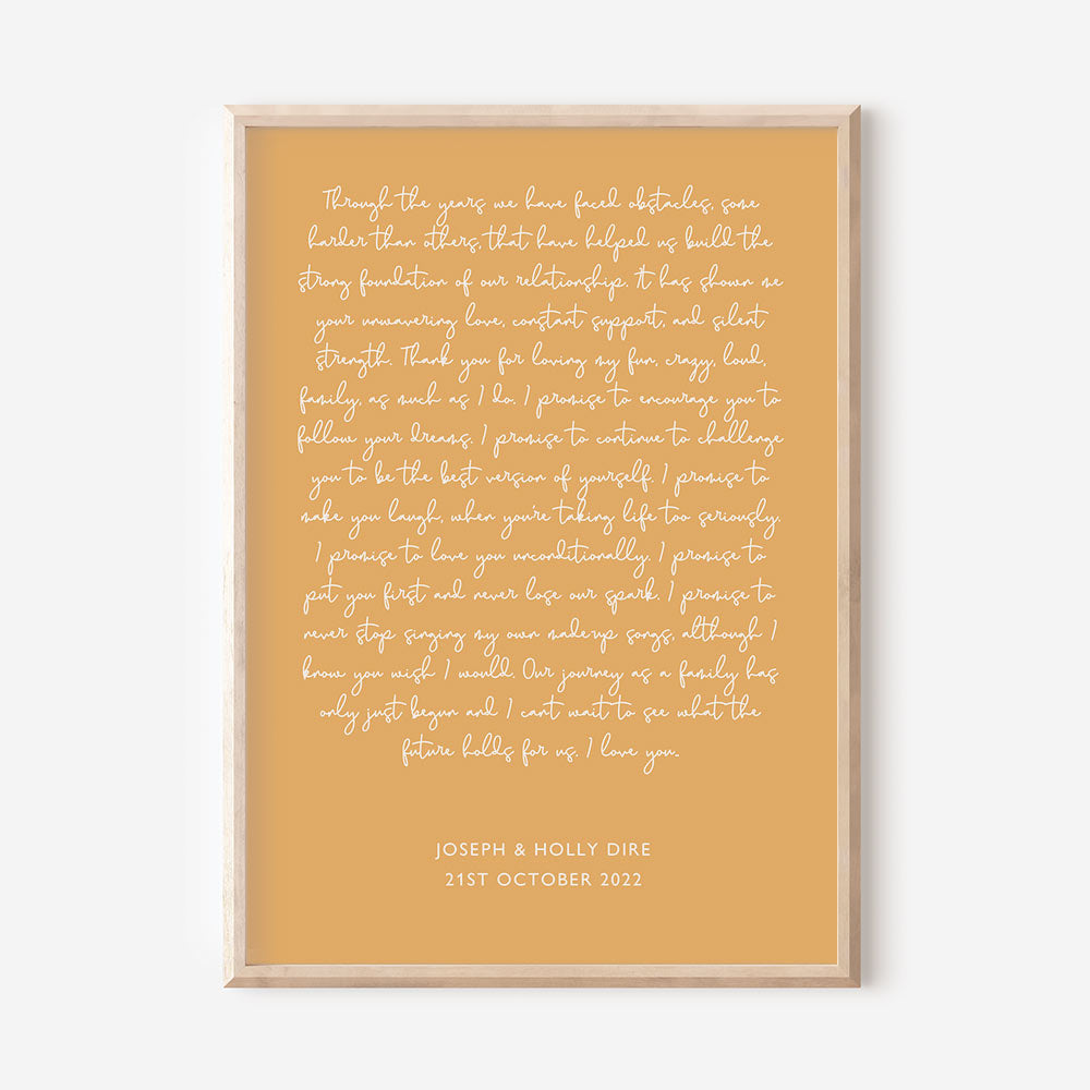 Custom Wedding Vows Print