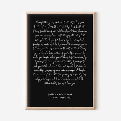 Custom Wedding Vows Print