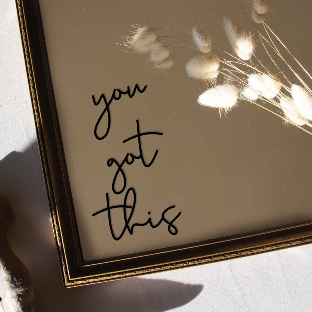 "You Got This" Affirmation Mirror Decal BLACK - At The Helm